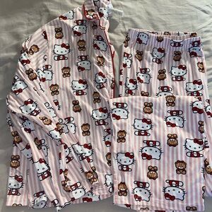 Hello Kitty Pink Striped Pajama Set